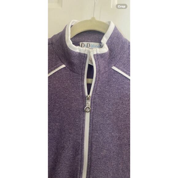 D&D Lifestyle Women's Purple High Neck Full Zip Sleeveless Top Vest Size PM - Picture 3 of 5